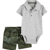 Carter's Infant Boys Polo Bodysuit and Camo Short 2 pc. Set