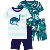 Carter's Toddler Boys Dinosaur 100% Snug Fit Cotton Pajamas 4 pc. Set