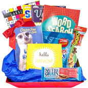 Gifts Fulfilled Entertaining Gift Basket with Puzzle Books and Snacks