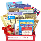 Gifts Fulfilled Entertainer Gift Basket Puzzle Books and Snacks 7 lb.