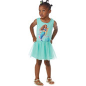 Disney Little Mermaid Toddler Girls Tank Dress with Mesh Skirt