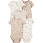 Carter's Infant Boys Khaki 5 pk. Short Sleeve Bodysuits