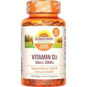 Sundown Naturals Vitamin D 2000 IU Softgels 350 Pk. Value Size