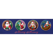 Merry Money with 4 Gold-Layered, Colorized JFK Half Dollar Santa Coins