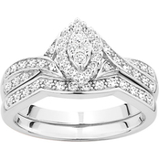 Sterling Silver 1/3 CTW Diamond Bridal Set