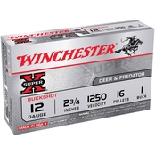 Winchester Super-X 12 Ga. 2.75 in. 1 Buckshot 16 Pellets, 5 Rounds