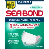 Sea Bond Denture Adhesive, Fresh Mint Uppers, 30 Count