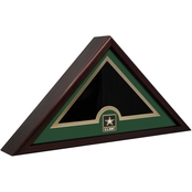 Mahogany Flag Display Case with Branch of Service Emblem 25 x 13 x 4 in.