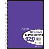 Top Flight 3 Subject 10.5 x 8.375 in. College Ruled Notebook 120 Sheets