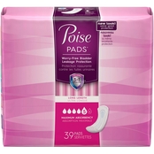 Poise Incontinence Pads, Maximum Absorbency, Long, 39 Count