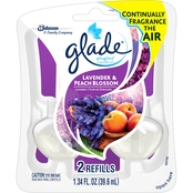 Glade PlugIns Lavender and Peach Blossom Scented Oil Air Freshener Refill 2 pk.