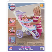 American Plastic Toys 3 in 1 Doll Stroller