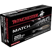 Winchester Match .223 Rem 69 Gr. Boat Tail Hollow Point, 20 Rounds