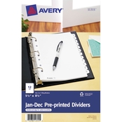 Avery Preprinted Tab 5.5 in. x 8.5 in Dividers, January to December