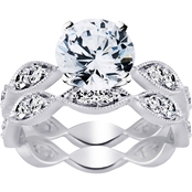 14K 1 1/4 CTW Kara Round Diamond Bridal Set, White Gold