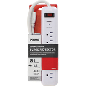 Prime Wire & Cable 6 Outlet 400 Joule Surge Protector with 1.5 ft. Power Cord