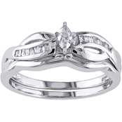 Diamore 14K White Gold 1/2 CTW Marquise-Cut Diamond Bridal Ring Set
