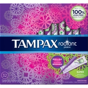 Tampax Radiant Super Absorbency Unscented Tampons 32 ct.