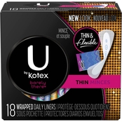 U by Kotex Barely There Liners, Light Absorbency, Unscented 18 ct.