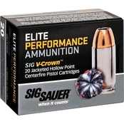 Sig Sauer Elite V-Crown 9mm 124 Gr. Jacketed Hollow Point, 20 Rounds