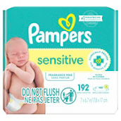 Pampers Sensitive Wipes 3x Travel Pack, 168 Count