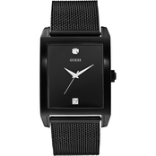 Guess Men's Black Ion Plated Steel Mesh Strap Watch 41 x 37mm U0298G1