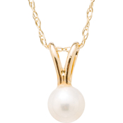 Kids 14K Yellow Gold 4mm Cultured Pearl Pendant