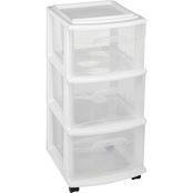 Homz Plastic Cart with 3 Drawers