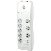 GE 8-Outlet Surge Protector with 2.1A USB Rapid Charge