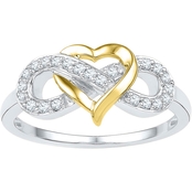 10K Two Tone 1/6 CTW Diamond Infinity Heart Ring