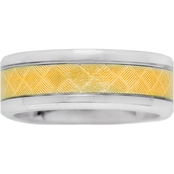 Stainless Steel With Yellow Cross Pattern Band