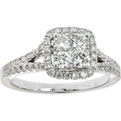 14K White Gold 1 CTW Diamond Split Shank Engagement Ring Size 7