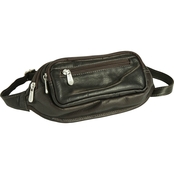 Piel Leather Multi Zip Oval Waist Bag