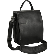 Piel Leather Double Flap-Over Shoulder Bag