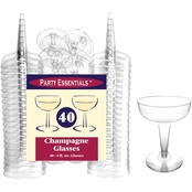 True Fabrications 4 oz. Plastic Champagne Glasses 40 pk.