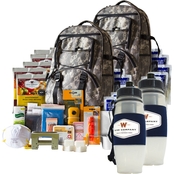 ReadyWise Emergency Food 5 Day Survival Backpack with Water Filtration Bottle 2 pk.