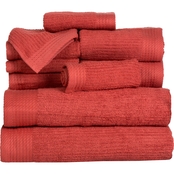 Lavish Home Ribbed 100% Cotton 10 pc. Towel Set