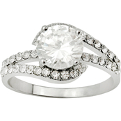 Cubic Zirconia Solitaire with Curved Stone Band