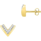 10K Yellow Gold 1/5 CTW Diamond Earrings