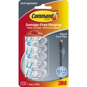 Command Adhesive Cord Management Clear Clips for 1/5 in. Cords 4 pk.