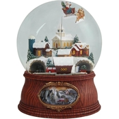 Roman Musical Nativity Glitter Dome With Tree