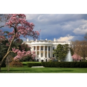 Capital Art White House South Lawn View on a Sunny Spring Day Canvas