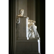 Capital Art Lincoln Memorial Inside Viewed from the Side Portrait Image Canvas