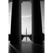 Capital Art Washington Monument Seen from the Lincoln Memorial Portrait View Canvas
