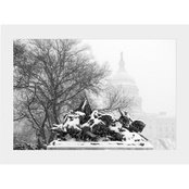 Capital Art US Capitol West Side, From Grant Memorial During a Blizzard B&W Matte