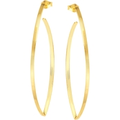 14K Yellow Gold Hawley St. Long Flat/Round Wire Earrings