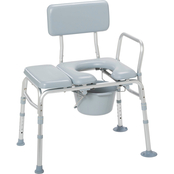 Drive Medical Padded Seat Transfer Bench with Commode Opening