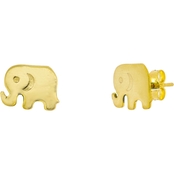 14K Yellow Gold Cut Out Elephant Stud Earrings
