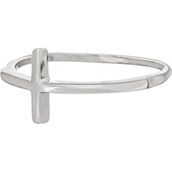 14K Gold E2w Small High Polished Cross Ring