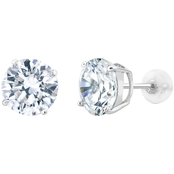 14K White Gold 0.9 CTW Round Simulated Diamond Stud Earrings